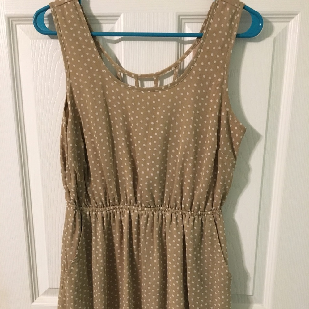Beige Polka Dot Summer Dress